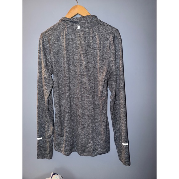 Nike Dri Fit Running Pullover Gray Heather Quarter Zip Long Sleeve Athletic - Picture 2 of 4